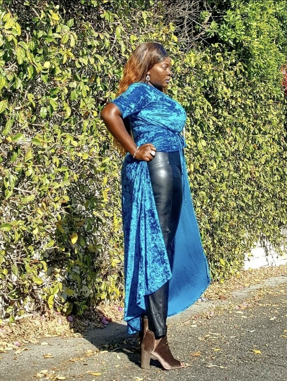 Vibrant Turquoise Velvet Duster